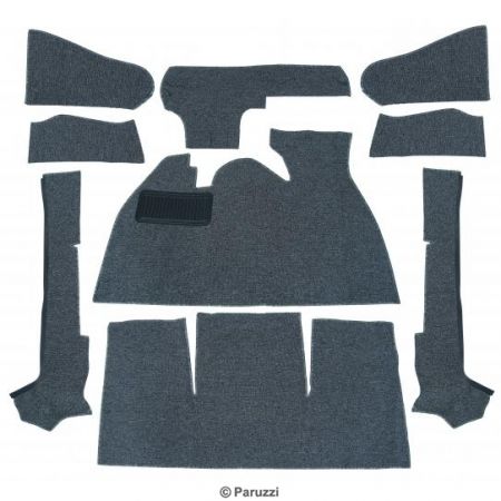 afbeelding Tapijtset interieur gemeleerd grijs. Kever 8/70 t/m 7/72 (1302) convertible