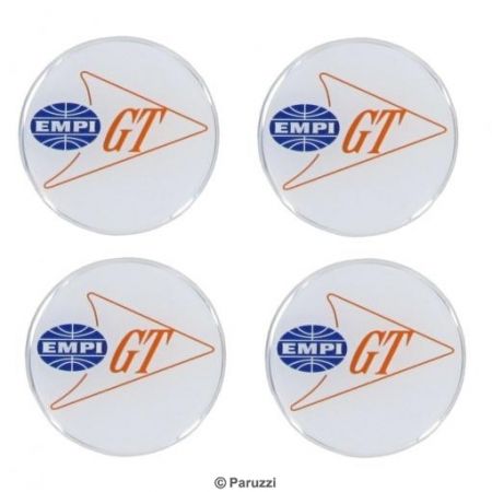 Velgdop/naafdop stickers (folie) 4 stuks EMPI GT emblem