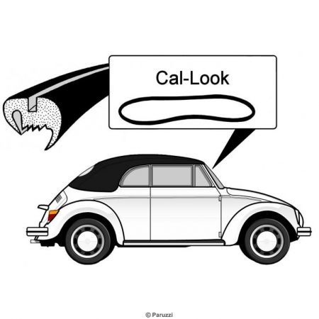 Cal-look voorruitrubber Kever 1303 cabriolet  Opmerking: verwijder de raamstijl haakjes om te gebruiken voor USA export wagens