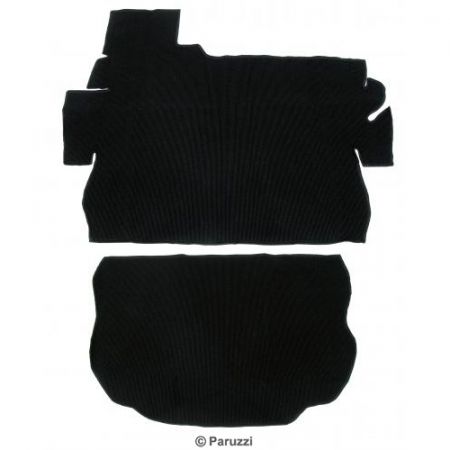 afbeelding Geribbeld bouclé koffer tapijtset 2-delig zwart Kever 1303