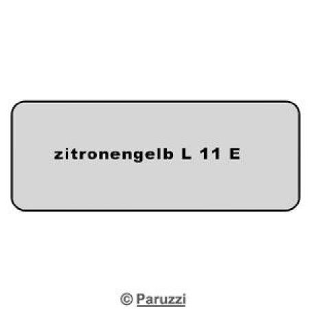 Sticker code L 11E Zitronengelb 1302 8/1970 t/m 7/1971