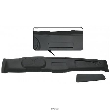 afbeelding Dashboard voorzijde inclusief dashboardkastje zwart. Karmann Ghia 8/71 en later