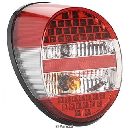 LED achterlichtunit rood/helder/rood 12 Volt (per stuk) Kever 1303 + 1200 8/1973 en later Kübel 3/1973 en later USA