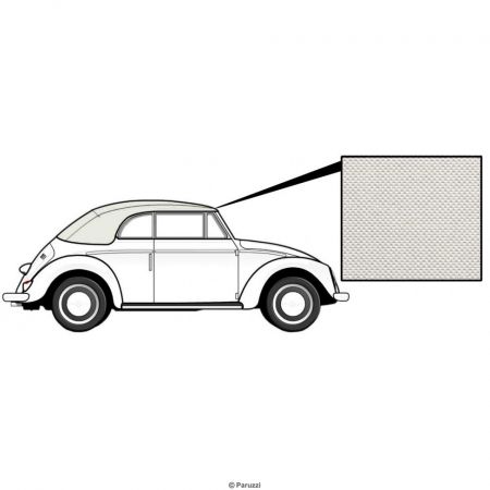 afbeelding Cabrio kap vinyl wit. Kever tot en met 7/1957