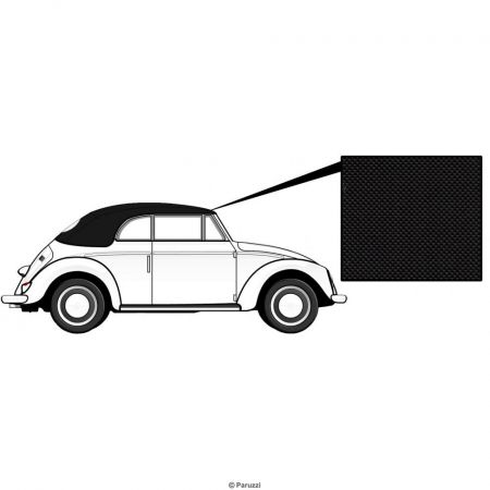 afbeelding Cabrio kap vinyl zwart. Kever tot en met 7/1957