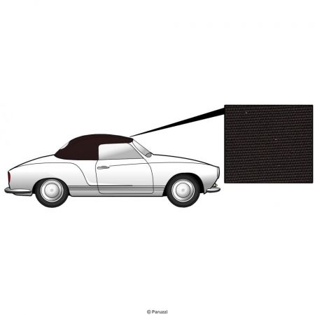 afbeelding Cabrio kap canvas bruin met plastic achterruit. Karmann Ghia 67 (ch 147 610 910) t/m 68 (ch 149 431 007)