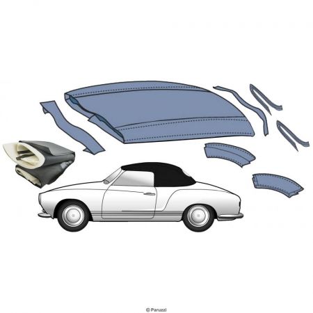 afbeelding Cabriokap isolatiepakket Karmann Ghia t/m 1968 (ch 149 431 007)