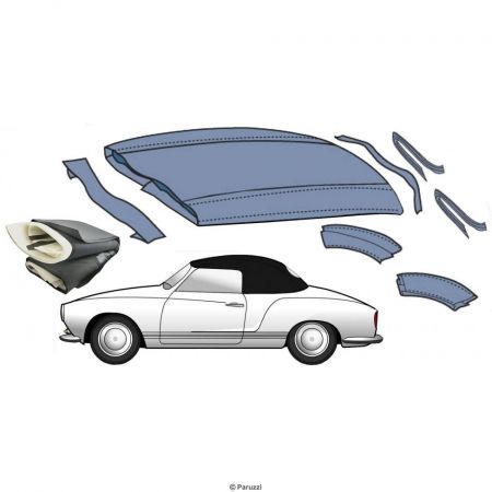 afbeelding Cabriokap isolatiepakket Karmann Ghia 1968 (ch 149 431 008) en later