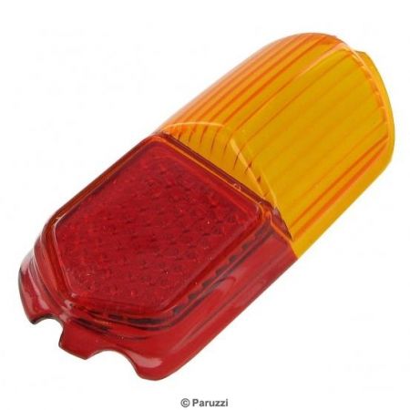 Achterlichtlens Europees oranje/rood (per stuk). Karmann Ghia t/m 57 (ch 1 708 049)