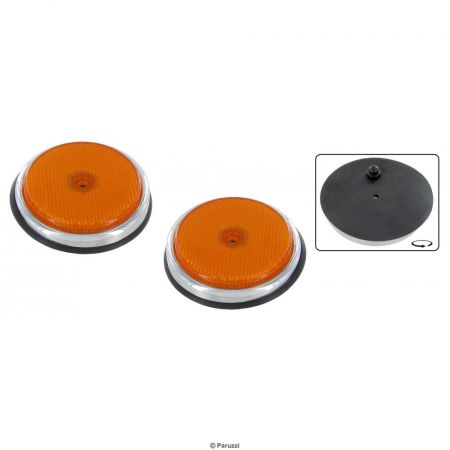 Zijreflector voor (amber) inclusief rubber (per paar). Bus USA 8/67 t/m 7/69